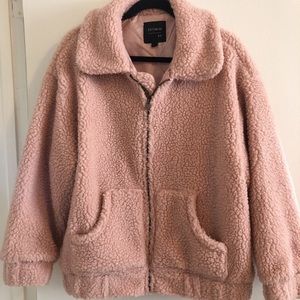 Blush teddy jacket